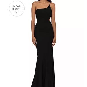 Aqua Scuba Crepe One Shoulder Dress